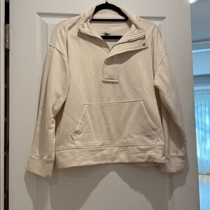 Half Zip Sweater. Beige with Gold hardware.